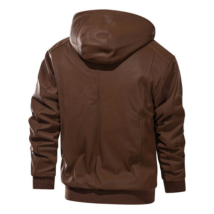 Men’s Slim Fit Biker Moto Zip Up Jacket