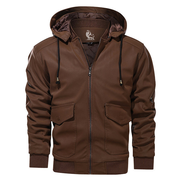 Men’s Slim Fit Biker Moto Zip Up Jacket