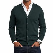 Men’s V-Neck Button-Front Cardigan