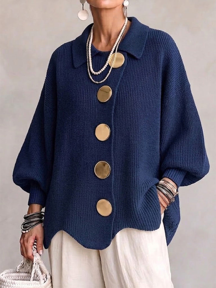 Women’s Oversized Collared Button Front Cardigan