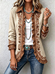 Women’s Boho Floral Ruffle Jacket
