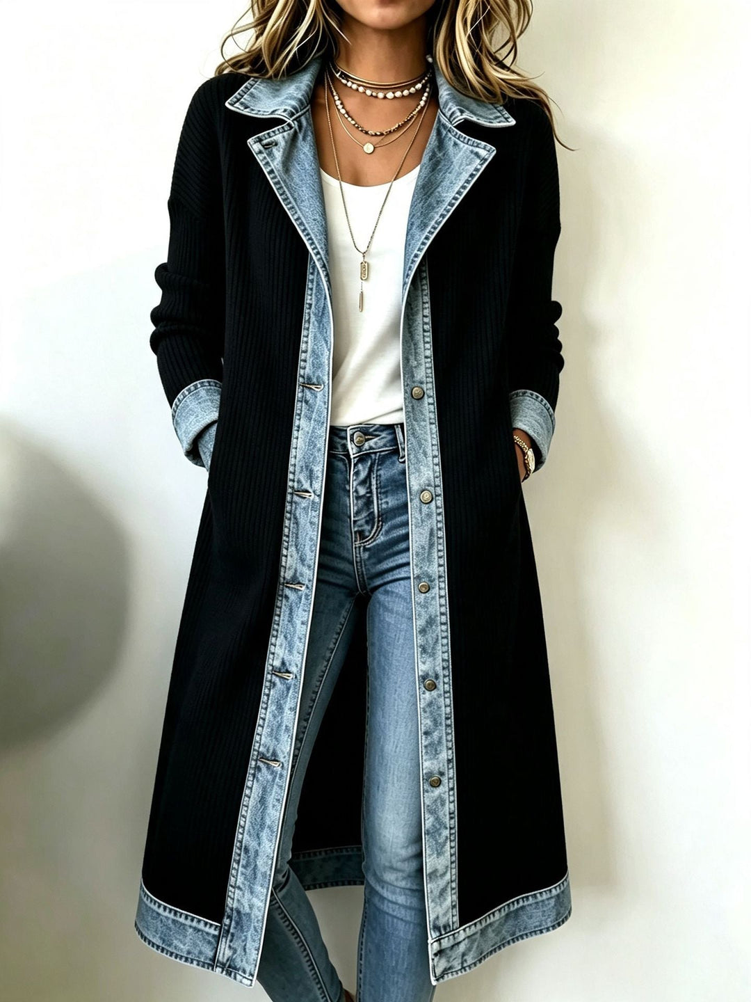Women’s Longline Open Front Knit Cardigan