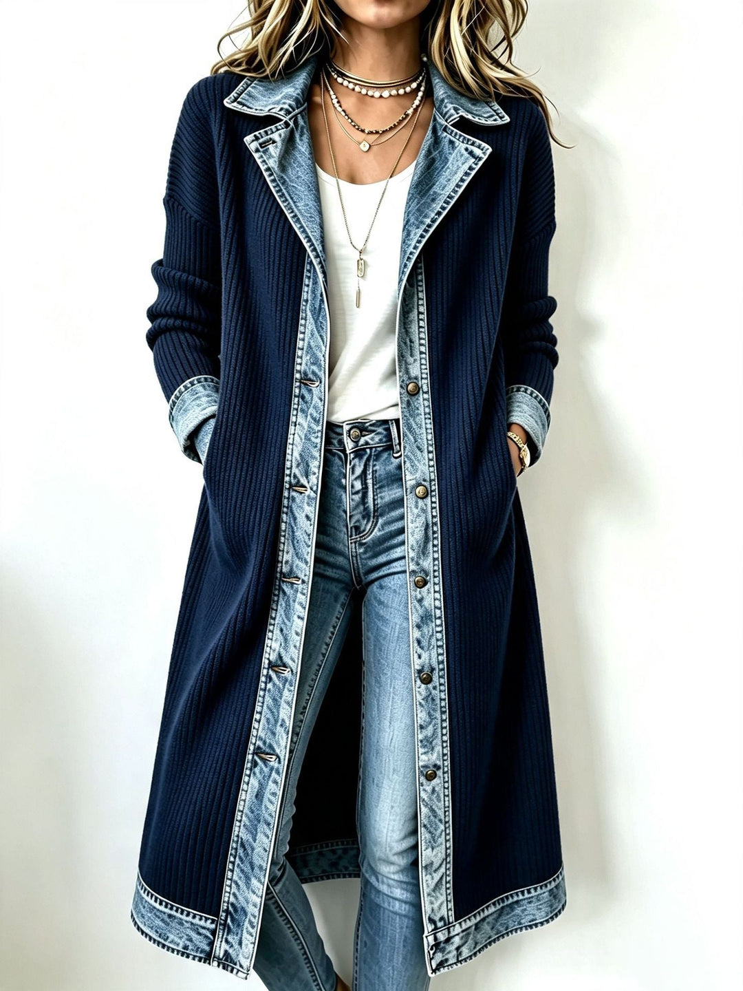 Women’s Longline Open Front Knit Cardigan