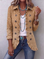 Women’s Western Print Ruffle Jacket