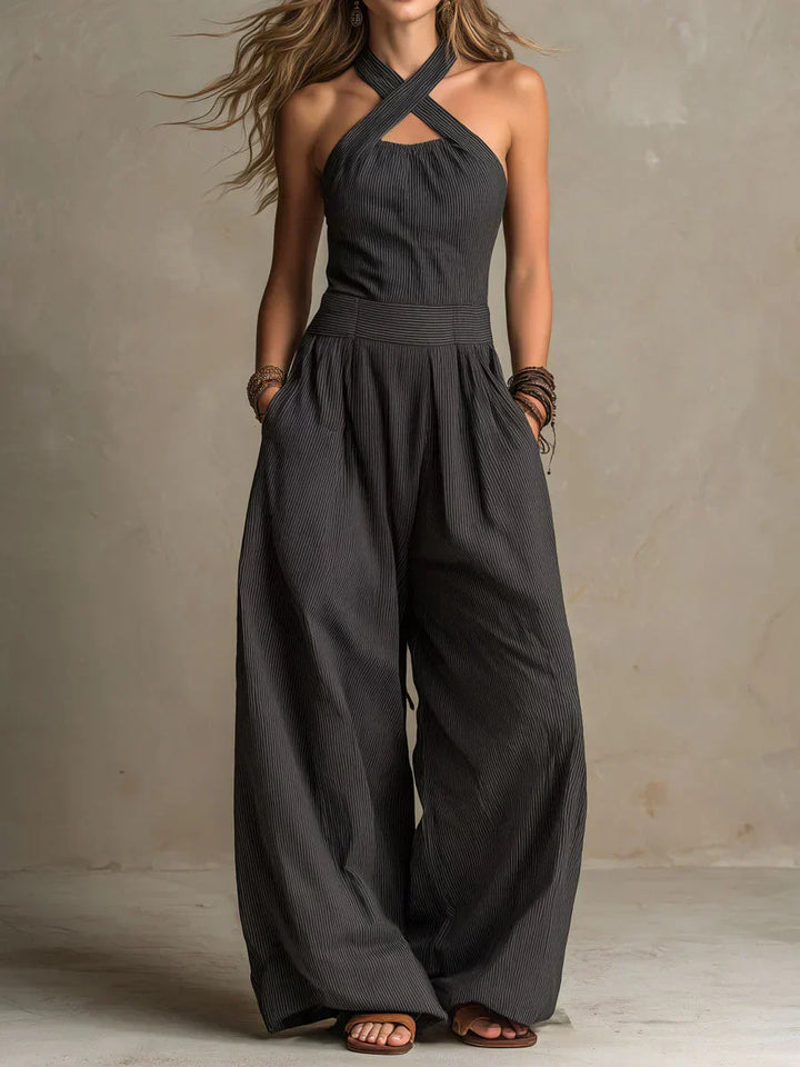 Women’s Elegant Wrap V-Neck Jumpsuit