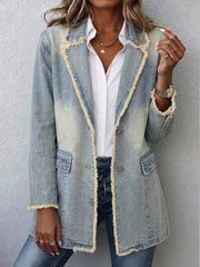 Women’s Vintage Oversized Raw Edge Blazer