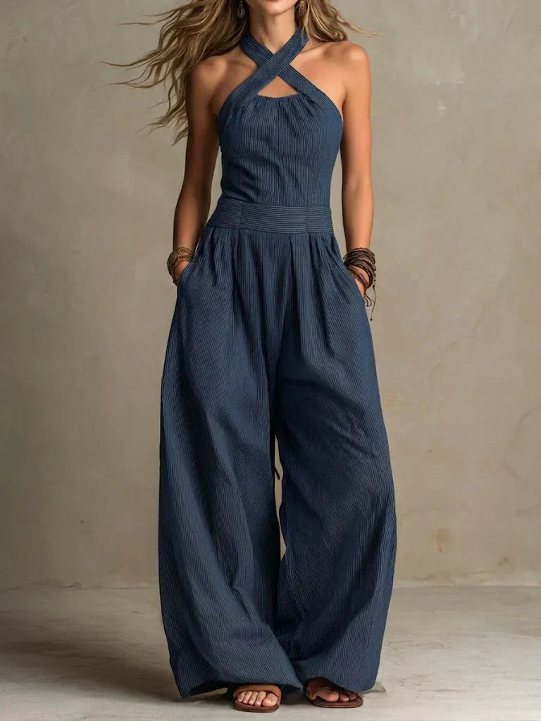 Women’s Elegant Wrap V-Neck Jumpsuit