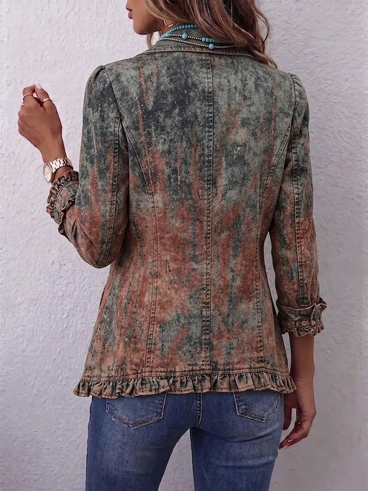 Women’s Vintage Gradient Ruffle Jacket