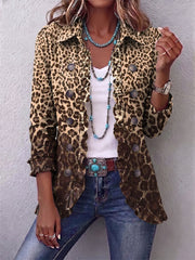 Women’s Leopard Print Ruffled Jacket