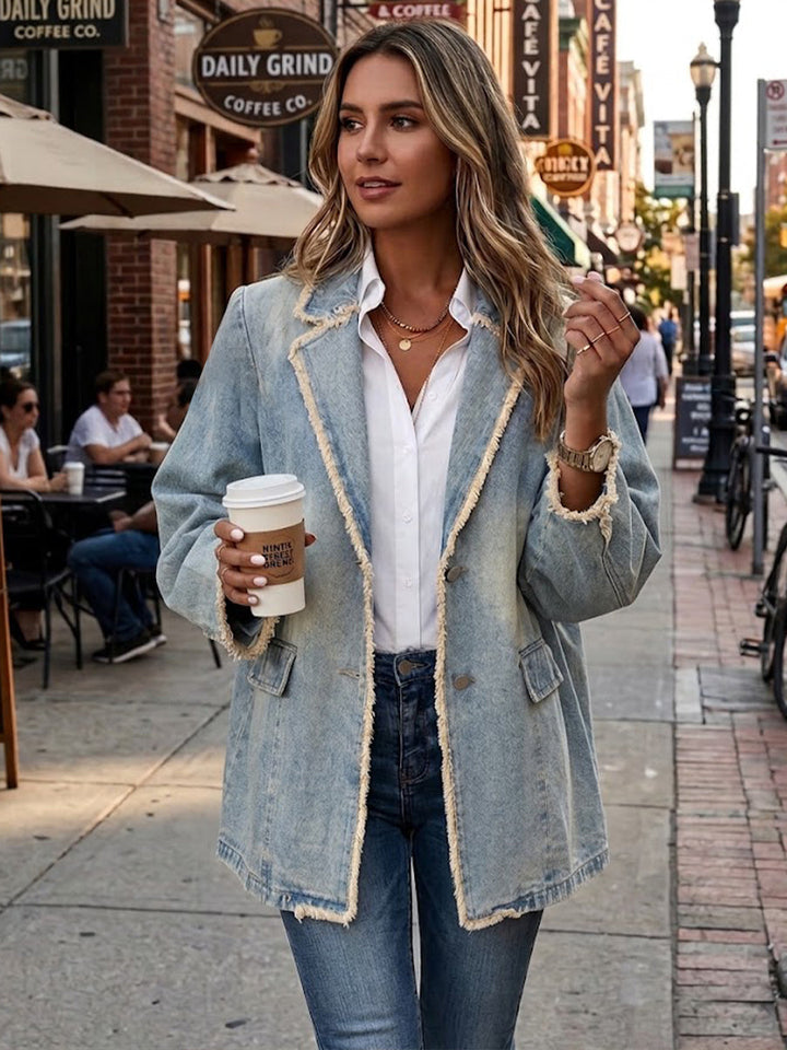 Women’s Vintage Oversized Raw Edge Blazer