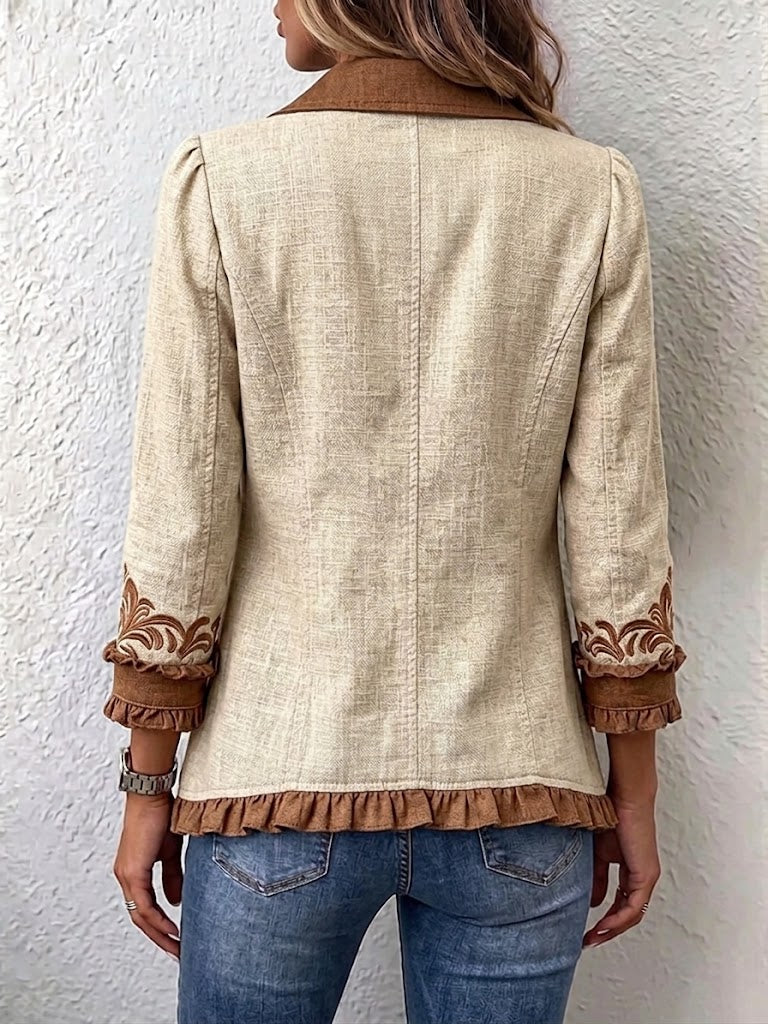 Women’s Boho Floral Ruffle Jacket