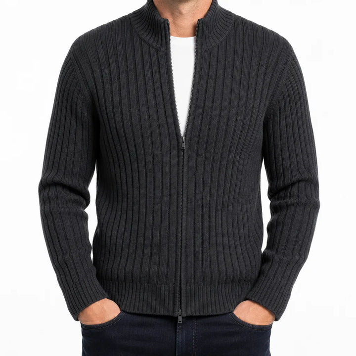 Men’s Ribbed Full Zip Cardigan