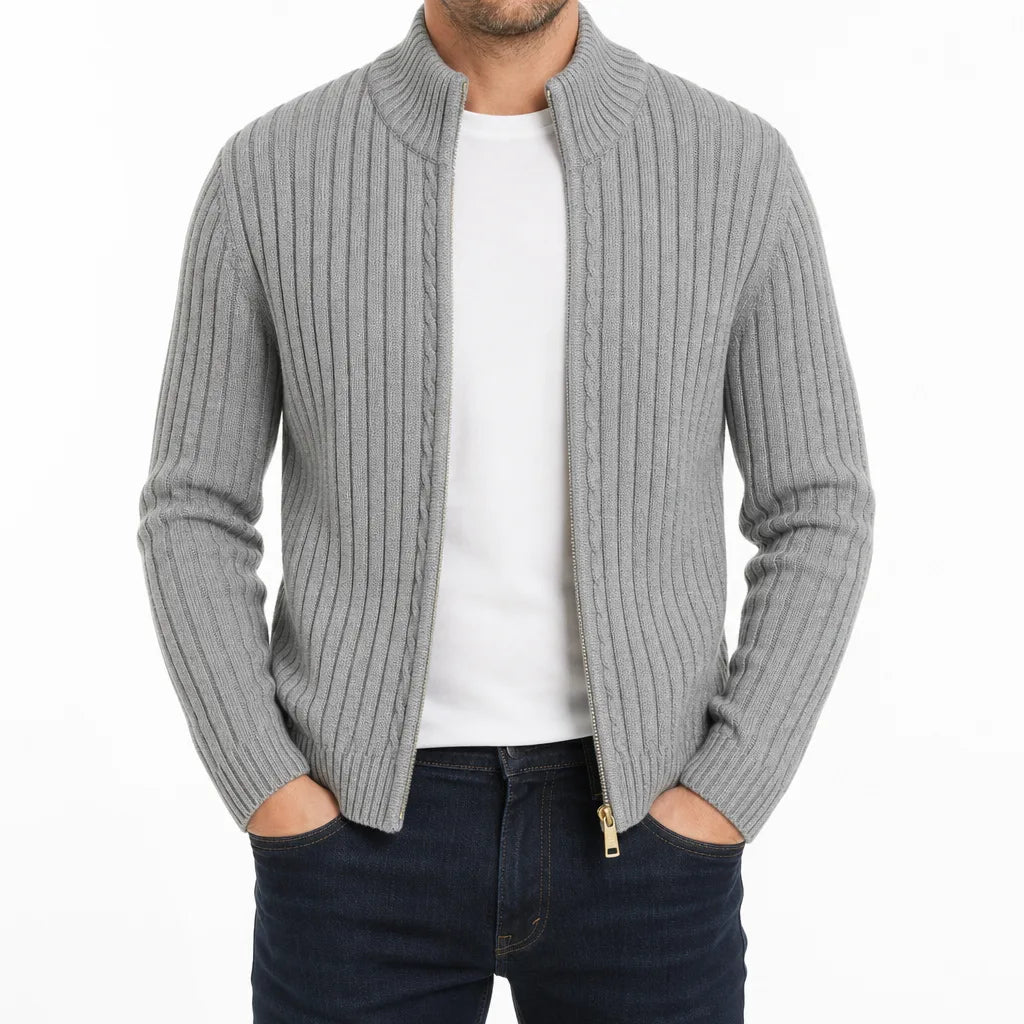 Men’s Ribbed Full Zip Cardigan