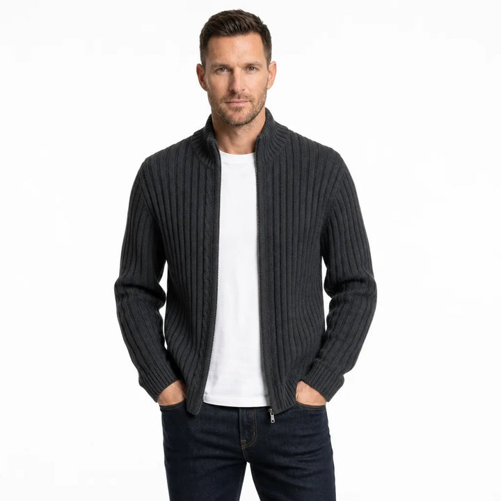 Men’s Ribbed Full Zip Cardigan