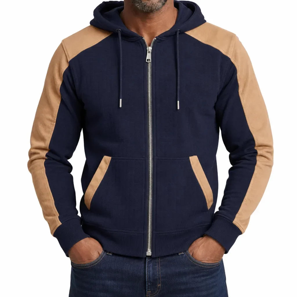 Men’s Textured Zip Up Hooded Jacket