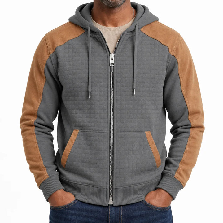 Men’s Textured Zip Up Hooded Jacket