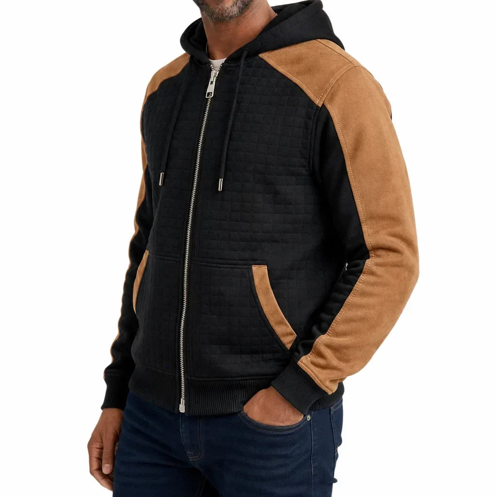 Men’s Textured Zip Up Hooded Jacket