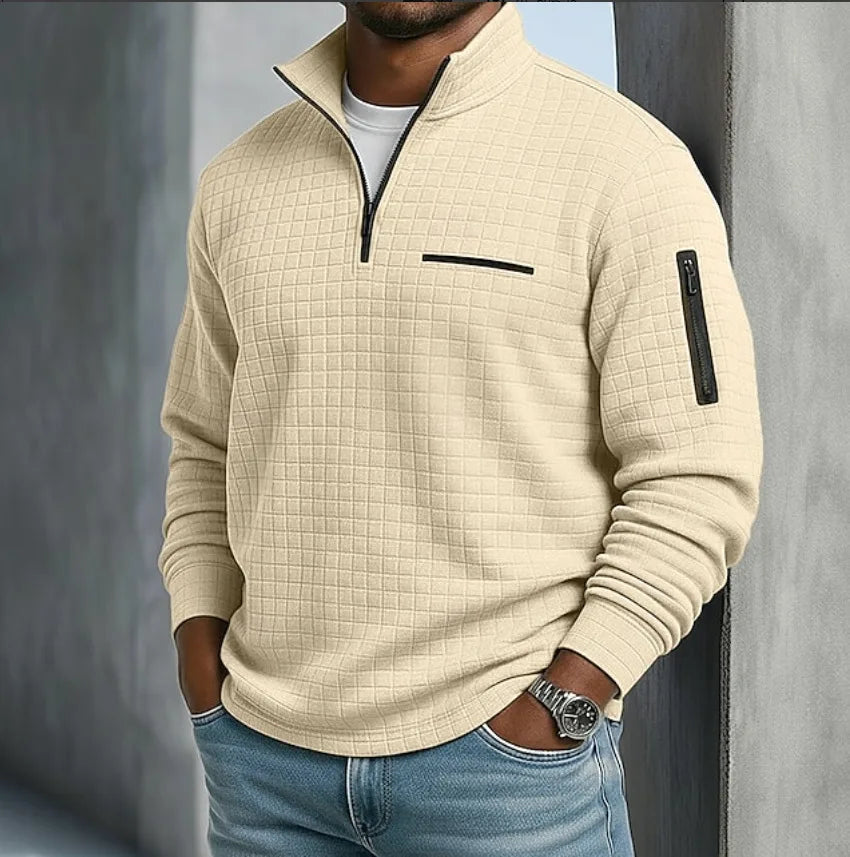 Men’s Textured Quarter-Zip Pullover Sweater