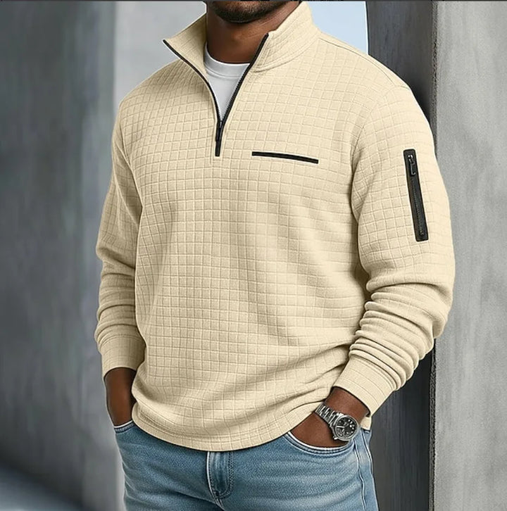 Men’s Textured Quarter-Zip Pullover Sweater