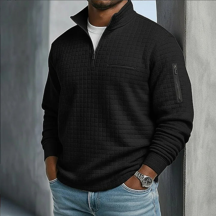 Men’s Textured Quarter-Zip Pullover Sweater