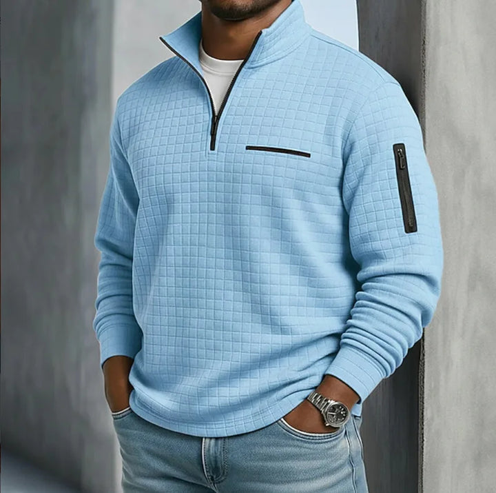 Men’s Textured Quarter-Zip Pullover Sweater