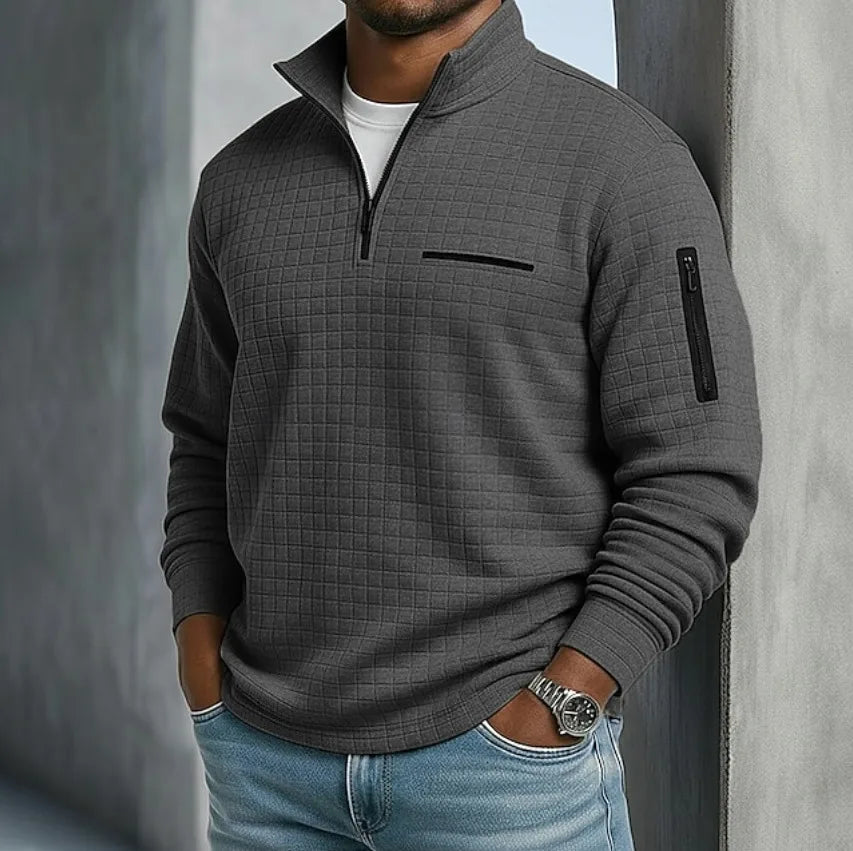 Men’s Textured Quarter-Zip Pullover Sweater