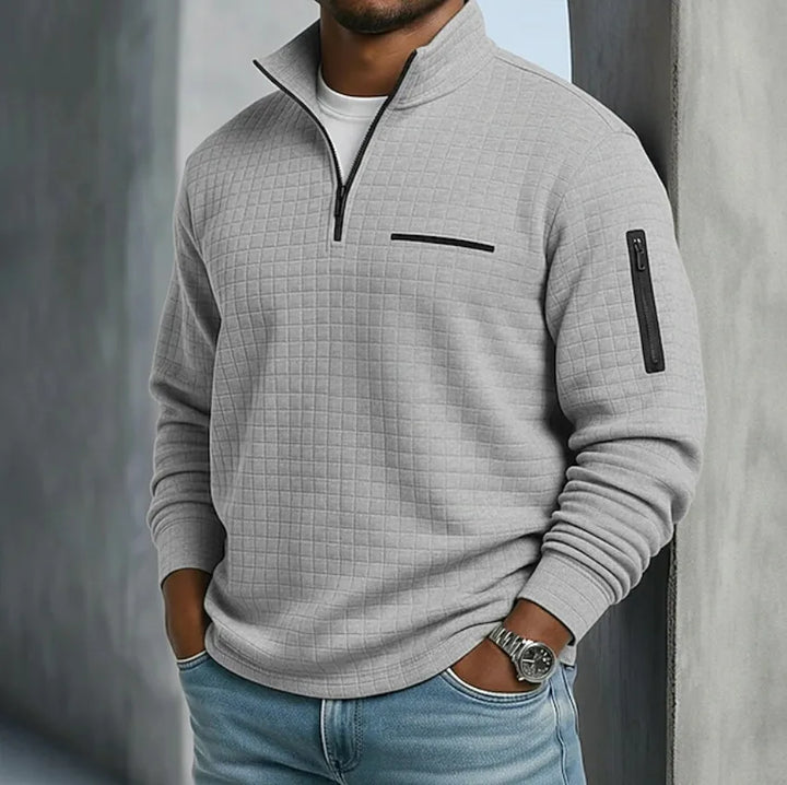 Men’s Textured Quarter-Zip Pullover Sweater