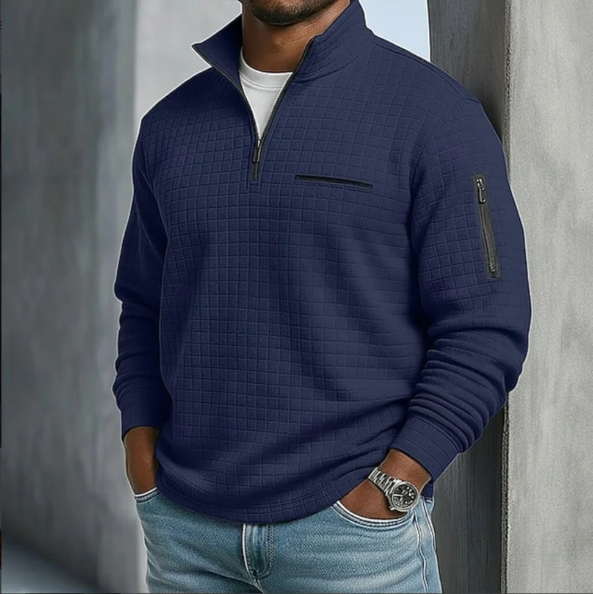 Men’s Textured Quarter-Zip Pullover Sweater