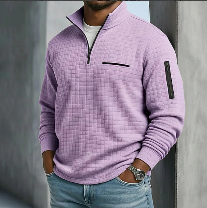 Men’s Textured Quarter-Zip Pullover Sweater