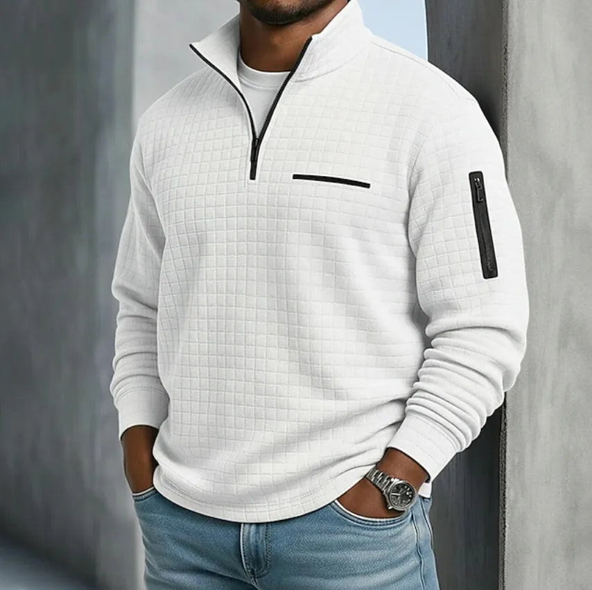Men’s Textured Quarter-Zip Pullover Sweater