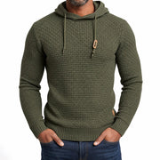 Men’s Textured Hooded Pullover Sweater