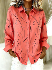 Women’s Button-Front Printed Blouse