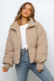 Women’s Cropped Zip Up Puffer Jacket