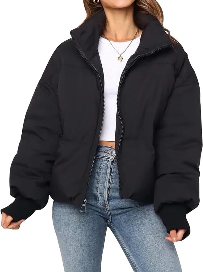 Women’s Cropped Zip Up Puffer Jacket