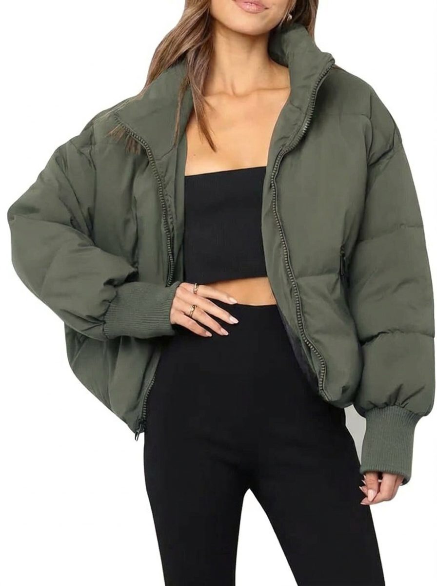 Women’s Cropped Zip Up Puffer Jacket