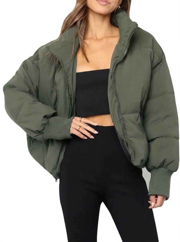 Women’s Cropped Zip Up Puffer Jacket
