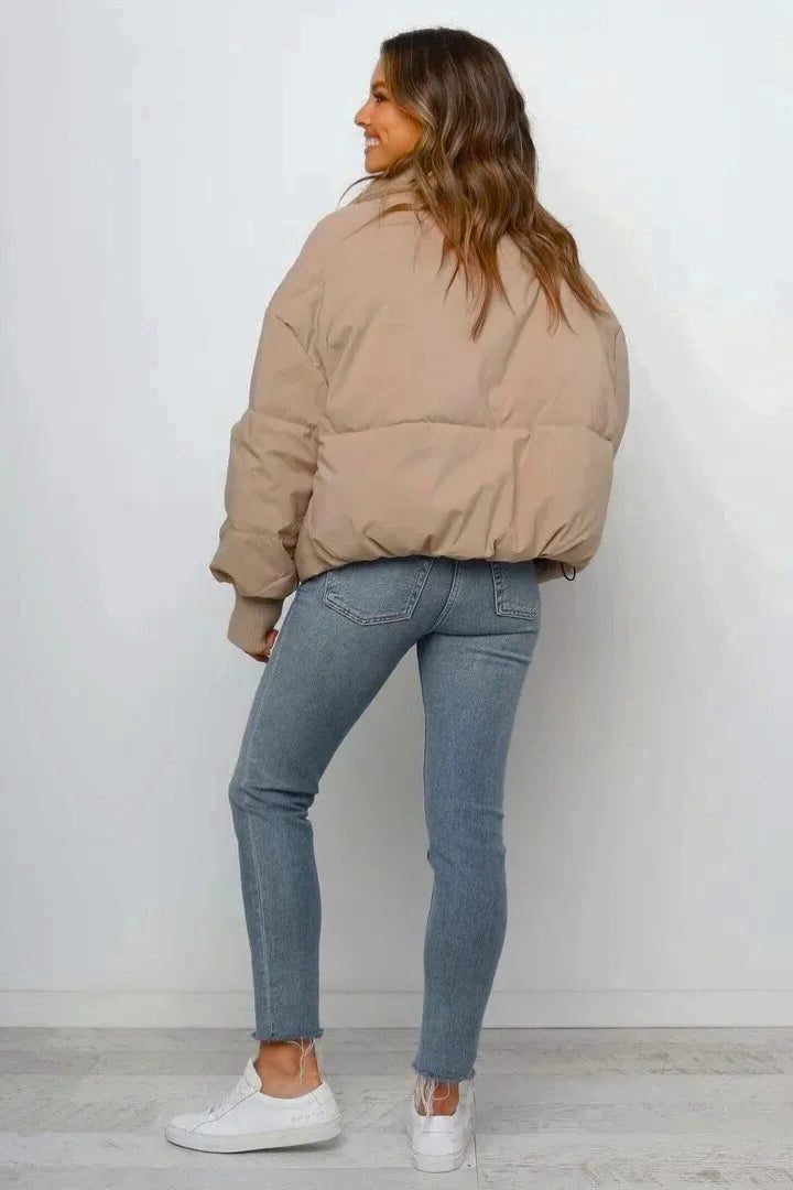Women’s Cropped Zip Up Puffer Jacket