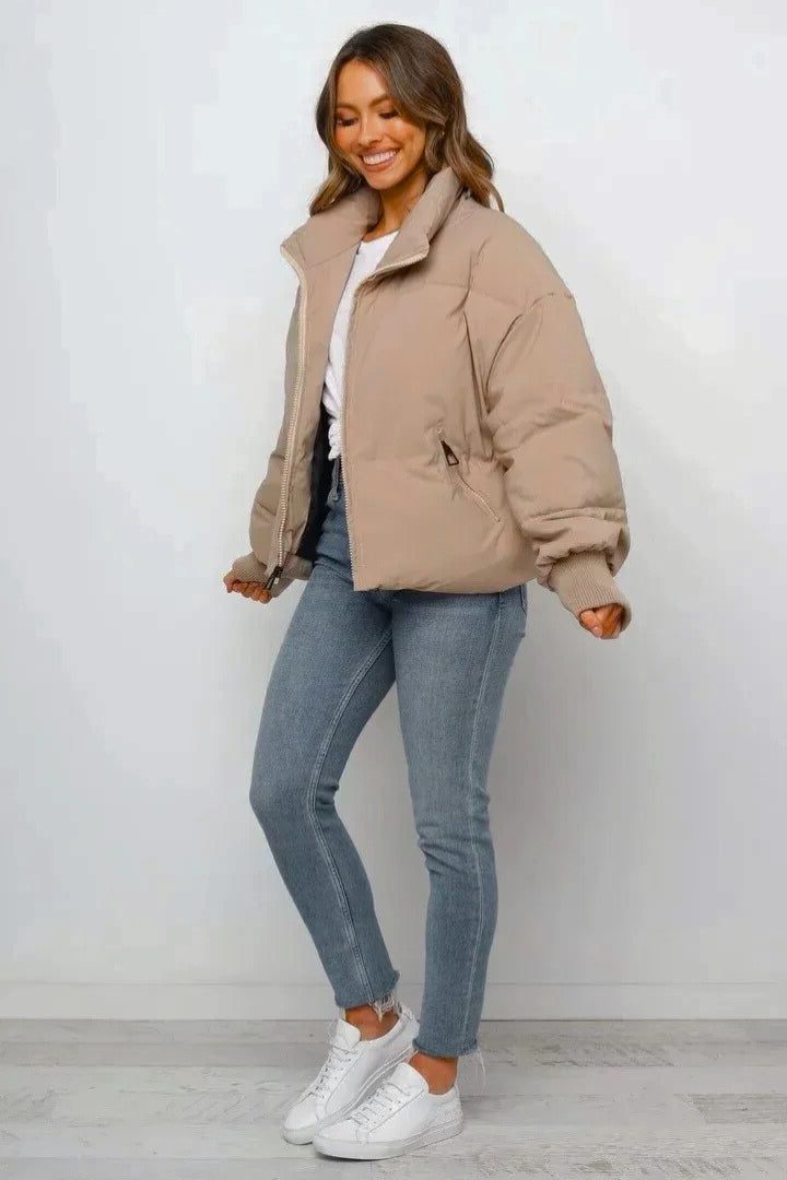 Women’s Cropped Zip Up Puffer Jacket