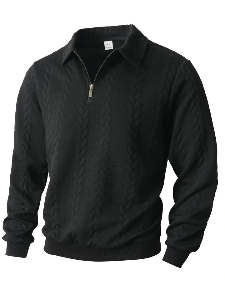 Men’s Textured Quarter-Zip Knit Sweater