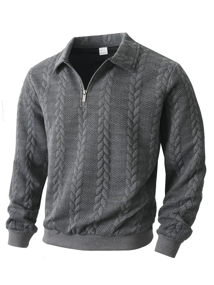 Men’s Textured Quarter-Zip Knit Sweater