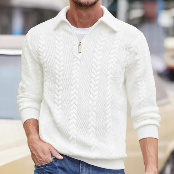 Men’s Textured Quarter-Zip Knit Sweater