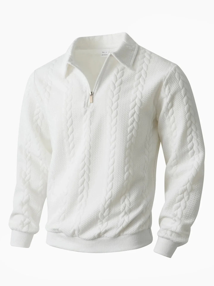 Men’s Textured Quarter-Zip Knit Sweater
