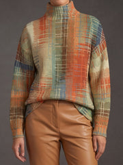 Women’s Striped Long Sleeve Turtleneck