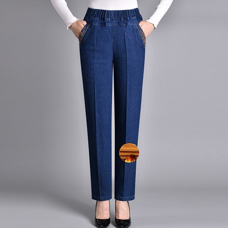 Women’s Elastic Waist Side Pocket Jeans