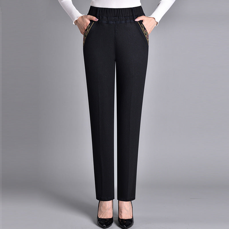 Women’s Elastic Waist Side Pocket Jeans