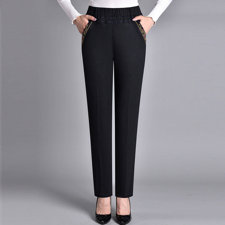 Women’s Elastic Waist Side Pocket Jeans