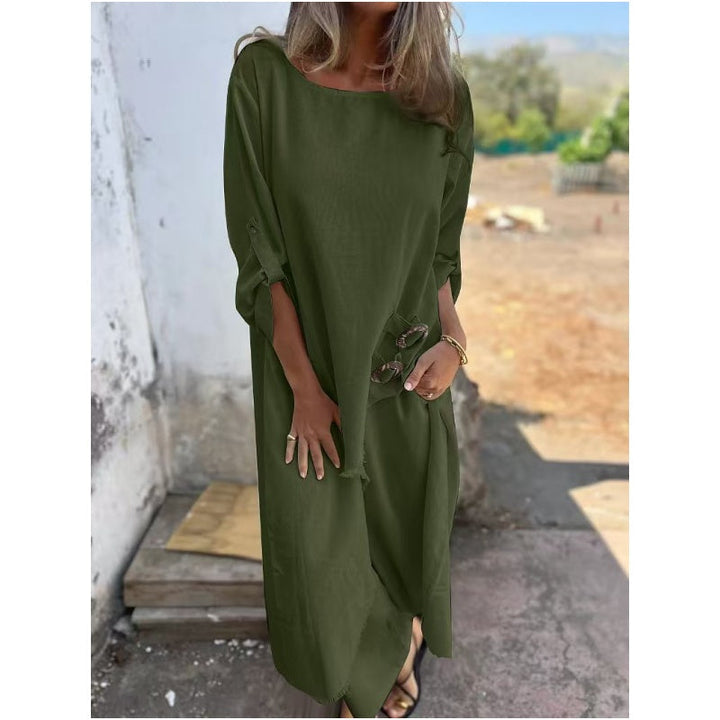 Women’s Comfortable Two-Piece Dress And Pants Set
