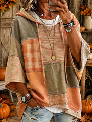 Women’s Oversized Patchwork Pullover Hoodie