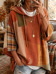 Women’s Oversized Patchwork Pullover Hoodie