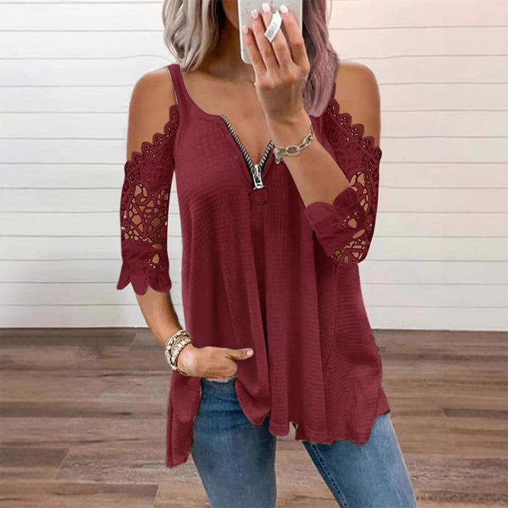 Women’s Cold-Shoulder V-Neck Top